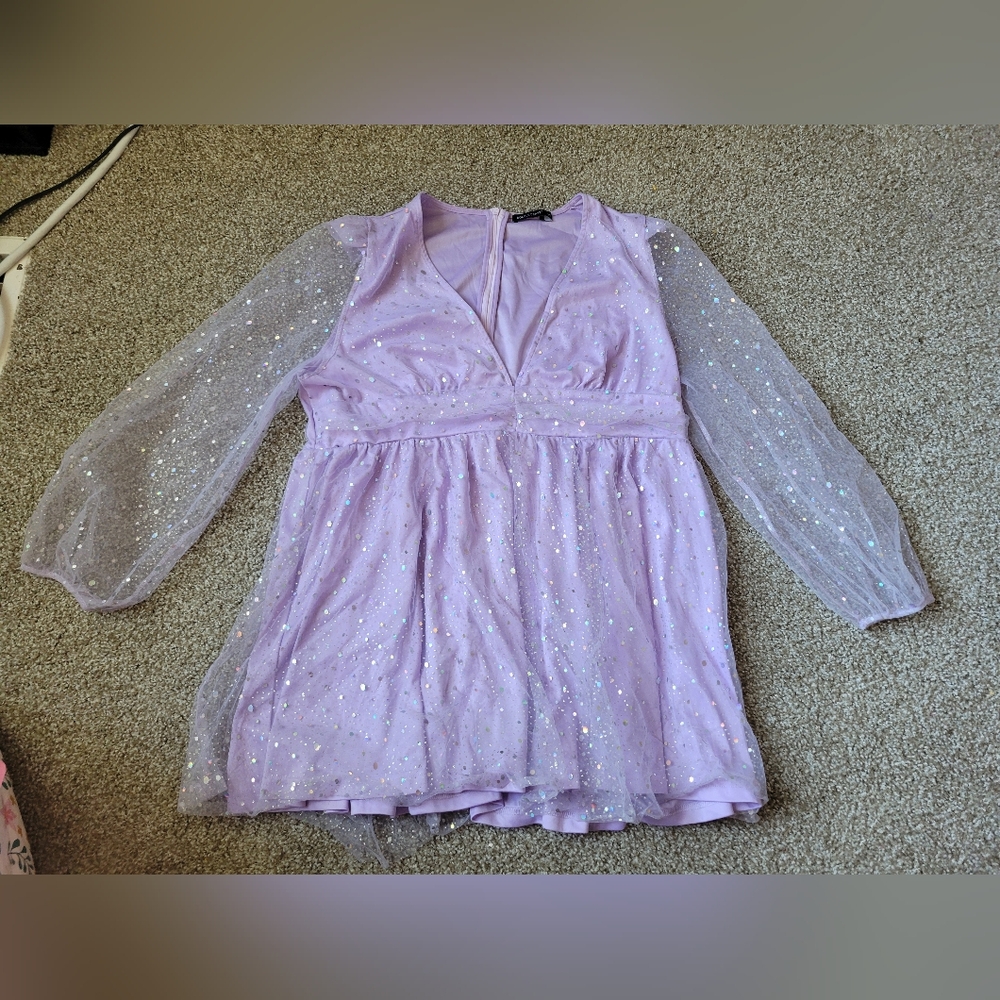 Doublecrazy Light Purple Glitter Sequin Plus Size… - image 5